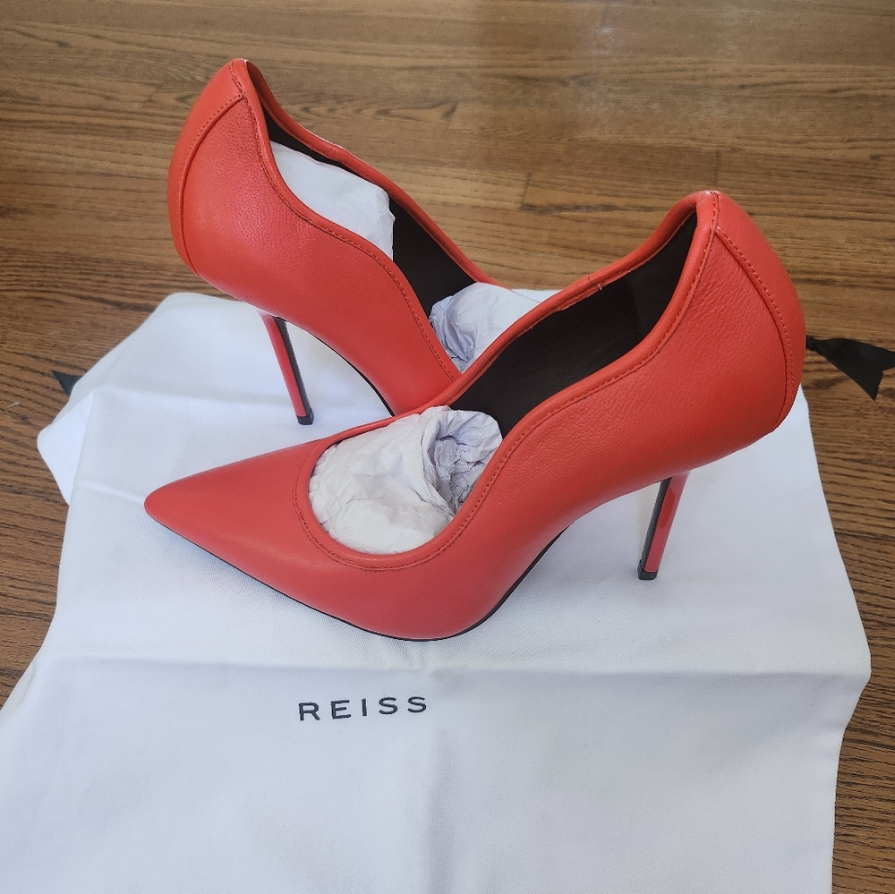 Reiss Women's Red Orange Bramley Stiletto 40 NWT - Picture 7 of 12